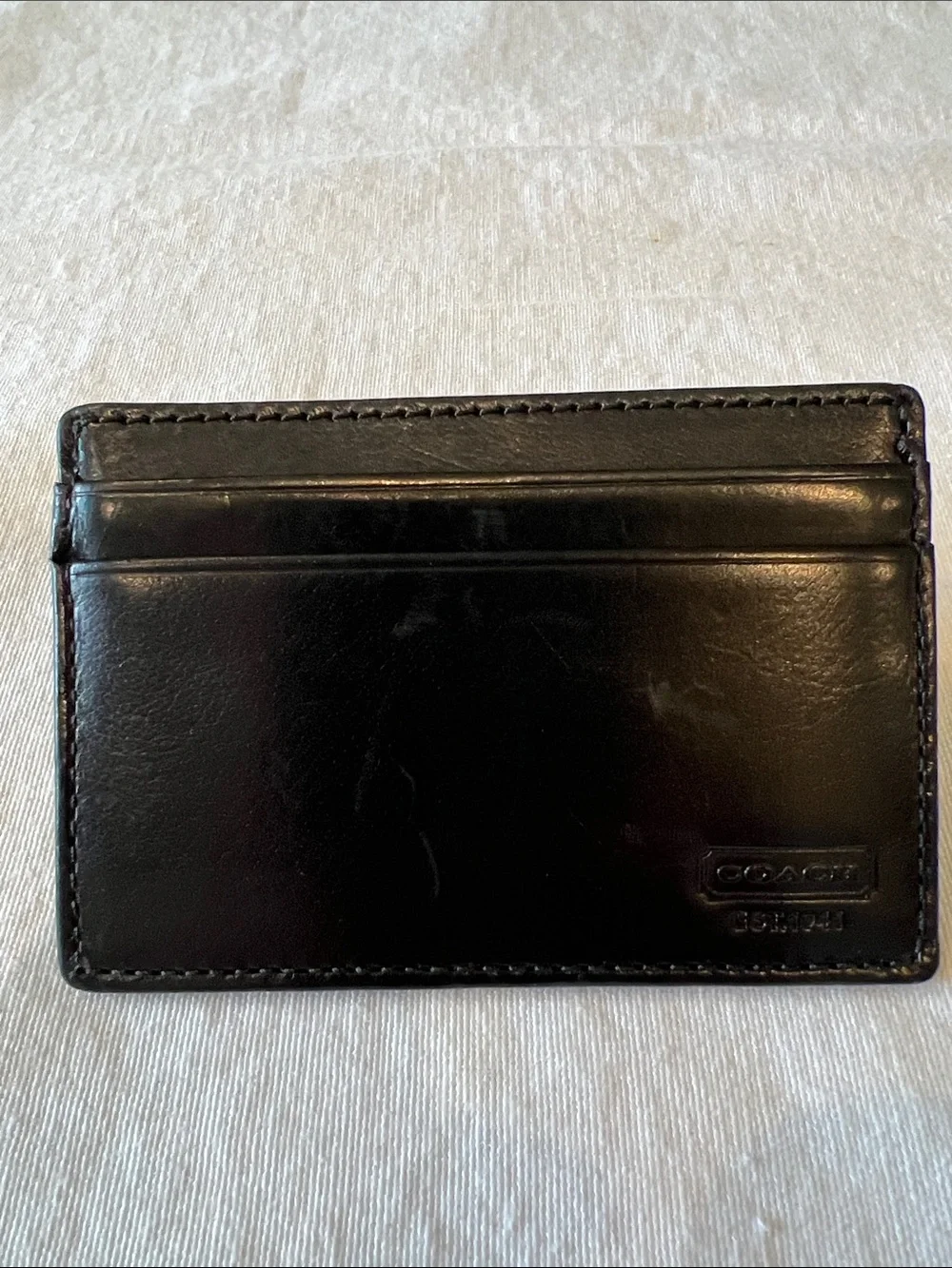 Coach Black Smooth Leather Card/Money Holder